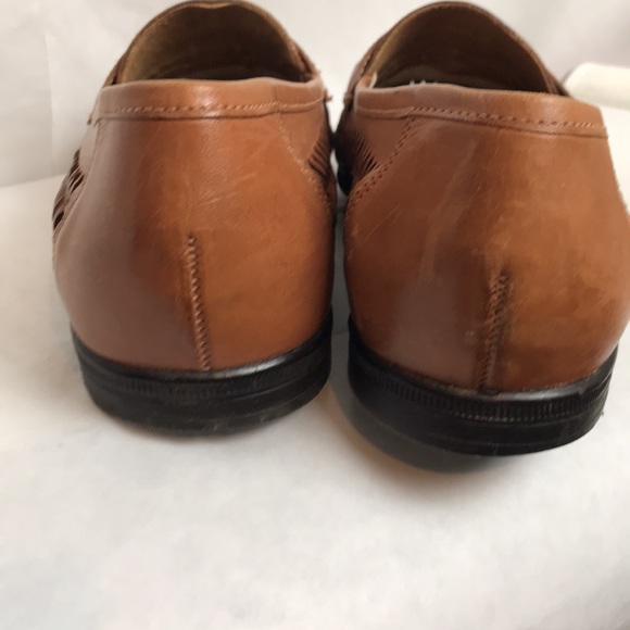 Nunn Bush Men Brown Leather Tassel Loafers huarache look made in Brazil Sz 8.5 - Picture 3 of 6